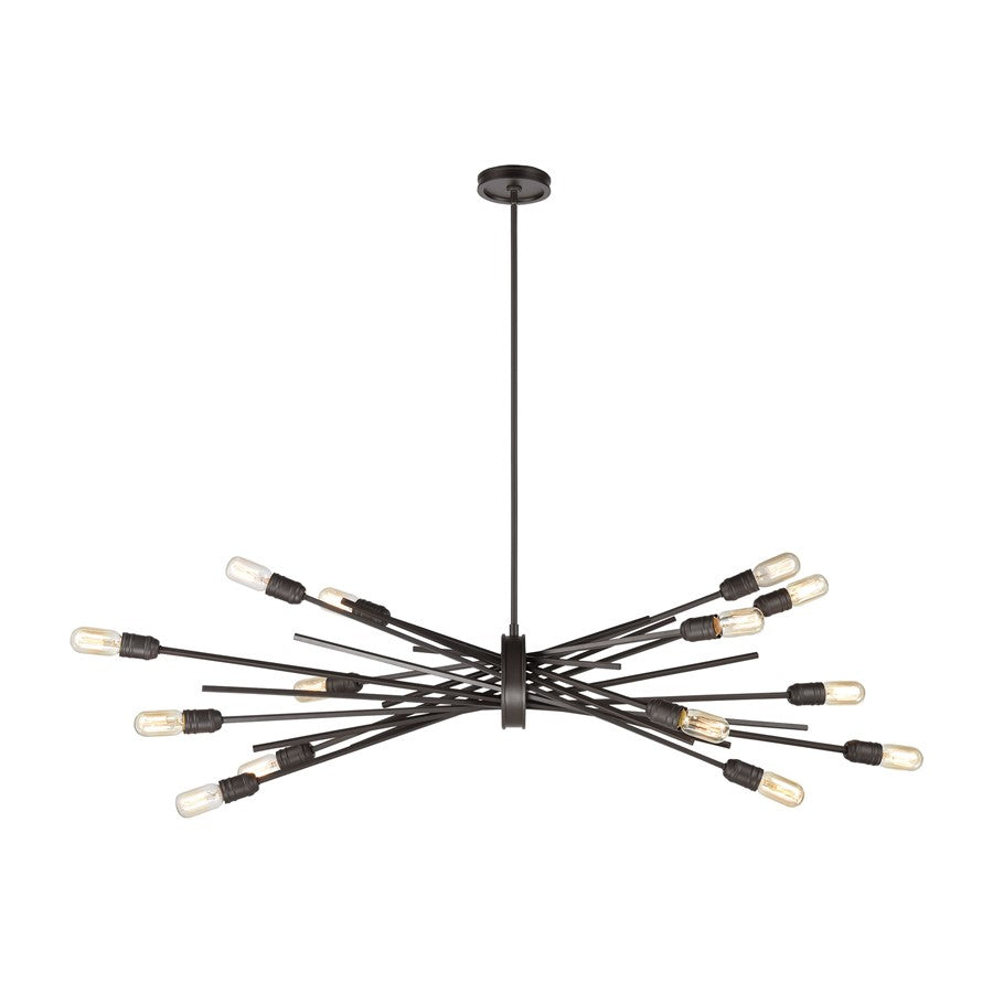 Atlas Lighting Xenia 54in 14-Light Chandelier | Modern Oil Rubbed Bronze Metal | Kitchen Island & Dining Room | 54 x 17 x 18 in | Model CL11409-BZ