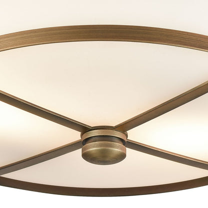 Atlas Lighting 13in 2-Light Square Flush Mount | Classic Brass and White Frosted Glass | Dining Room & Entryway | 13 x 13 x 6 in | Model CL11414-BS