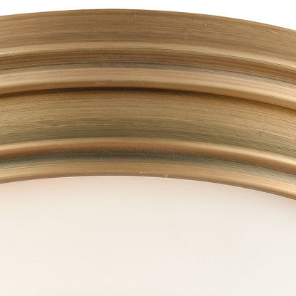 Atlas Lighting 13in 2-Light Square Flush Mount | Classic Brass and White Frosted Glass | Dining Room & Entryway | 13 x 13 x 6 in | Model CL11414-BS