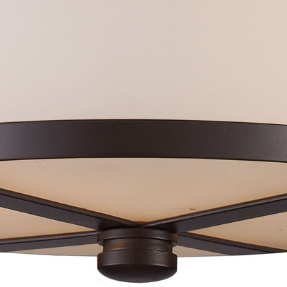 Atlas Lighting 13in 2-Light Square Flush Mount | Oil Rubbed Bronze and White Frosted Glass | Dining Room & Entryway | Model CL11414-BZ