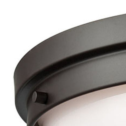 Atlas Lighting Beckett 14in 2-Light Flush Mount | Oil Rubbed Bronze and White Frosted Glass | Hallway & Bedroom Ceiling Light | Model CL11423-BZ