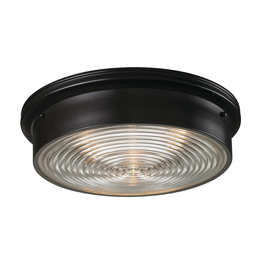 Atlas Lighting Chadwick 15in 3-Light Flush Mount | Transitional Oil Rubbed Bronze and Glass | Dining Room & Foyer | 15 x 15 x 5 in | Model CL11429-BZ