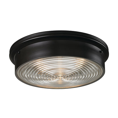 Atlas Lighting Chadwick 15in 3-Light Flush Mount | Transitional Oil Rubbed Bronze and Glass | Dining Room & Foyer | 15 x 15 x 5 in | Model CL11429-BZ