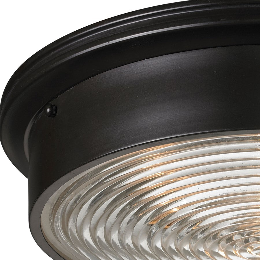 Atlas Lighting Chadwick 15in 3-Light Flush Mount | Transitional Oil Rubbed Bronze and Glass | Dining Room & Foyer | 15 x 15 x 5 in | Model CL11429-BZ
