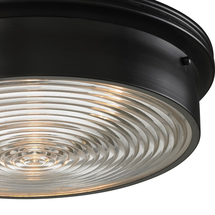 Atlas Lighting Chadwick 15in 3-Light Flush Mount | Transitional Oil Rubbed Bronze and Glass | Dining Room & Foyer | 15 x 15 x 5 in | Model CL11429-BZ