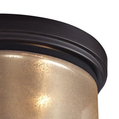 Atlas Lighting Diffusion 13in 2-Light Flush Mount | Transitional Oil Rubbed Bronze and Beige Fabric Shade | Bedroom & Hallway | Model CL11440-BZ