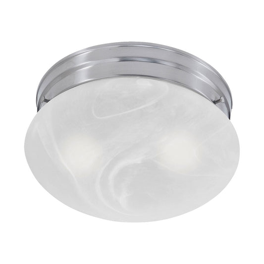 Atlas Lighting Elowen 10in 2-Light Flush Mount | Traditional Brushed Nickel and White Frosted Glass | Bedroom & Hallway | Model CL11441-NK