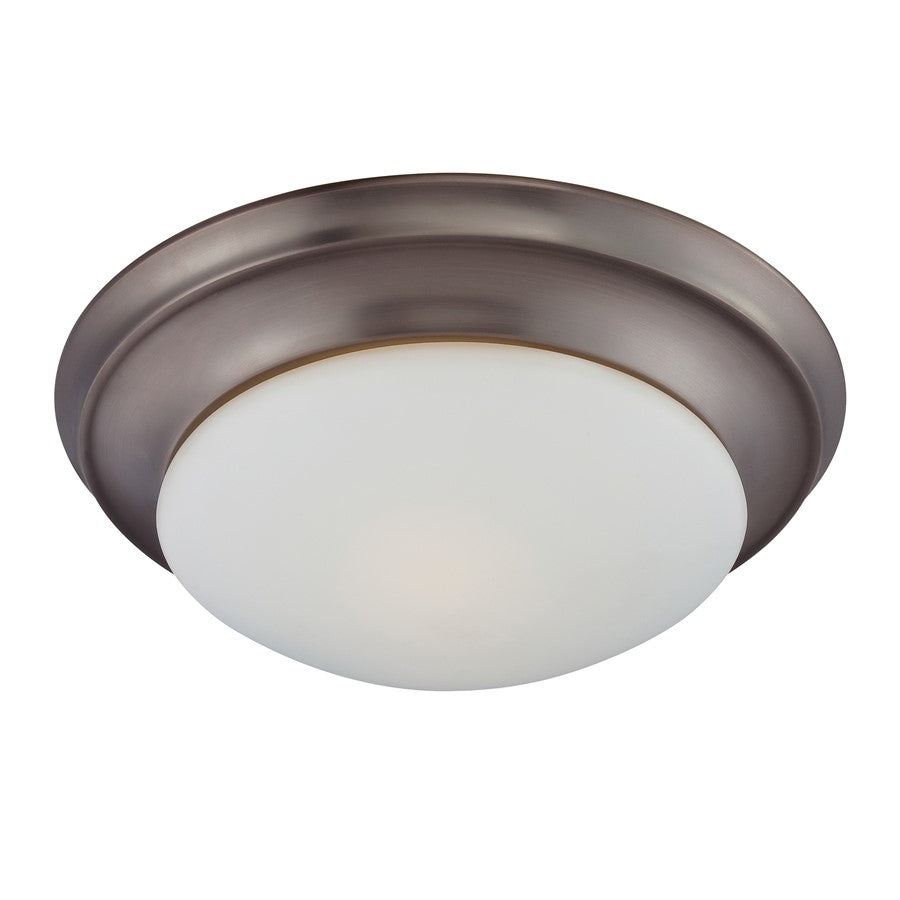 Atlas Lighting Fluor 15in 2-Light Flush Mount | Modern Oil Rubbed Bronze and White Frosted Glass | Kitchen & Living Room Ceiling | Model CL11451-BZ
