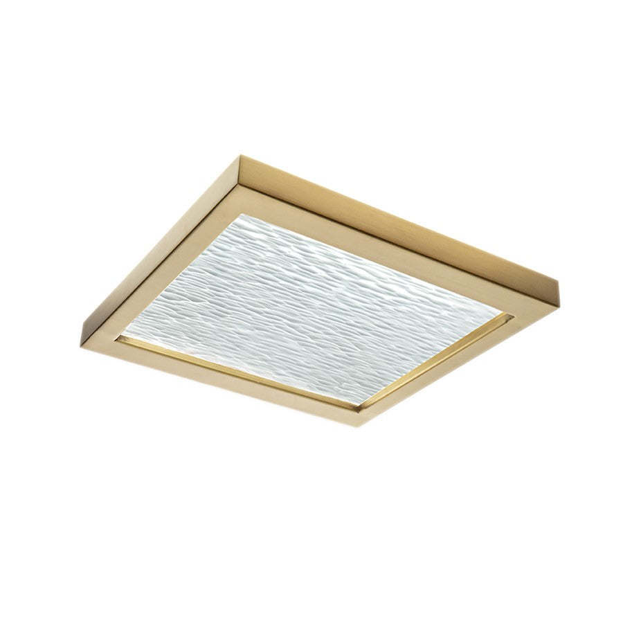 Atlas Lighting For-Square 12in LED Flush Mount | Modern Satin Brass and White Resin | Kitchen & Hallway | 12 x 12 x 2.75 in | Model CL11453-BS