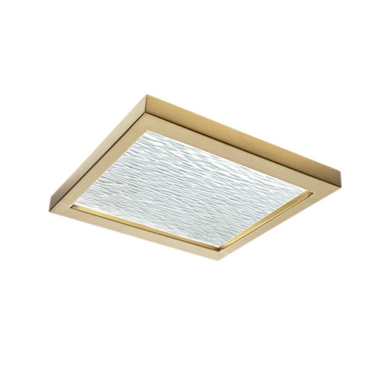 Atlas Lighting For-Square 12in LED Flush Mount | Modern Satin Brass and White Resin | Kitchen & Hallway | 12 x 12 x 2.75 in | Model CL11453-BS