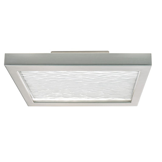 Atlas Lighting For-Square 12in LED Flush Mount | Modern Brushed Nickel and White Resin | Kitchen & Hallway | 12 x 12 x 2.75 in | Model CL11453-NK