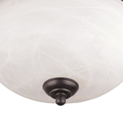 Atlas Lighting Harmony 14in 2-Light Flush Mount | Traditional Painted Bronze and White Alabaster Glass | Bedroom & Hallway Ceiling | Model CL11460-BZ