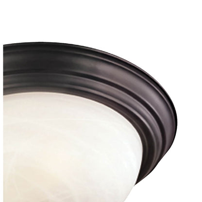 Atlas Lighting Harmony 16in 3-Light Flush Mount | Traditional Painted Bronze and White Frosted Glass | Bedroom & Hallway Ceiling | Model CL11461-BZ