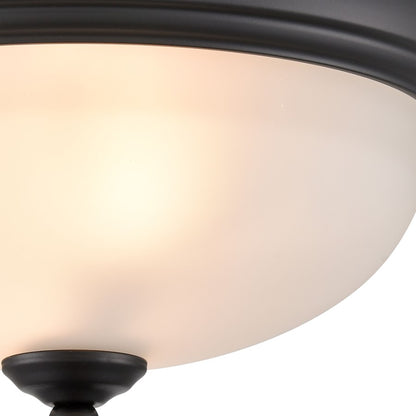 Atlas Lighting Helena 11in 2-Light Flush Mount | Traditional Black and White Frosted Glass | Bedroom & Hallway Ceiling Light | Model CL11463-BK