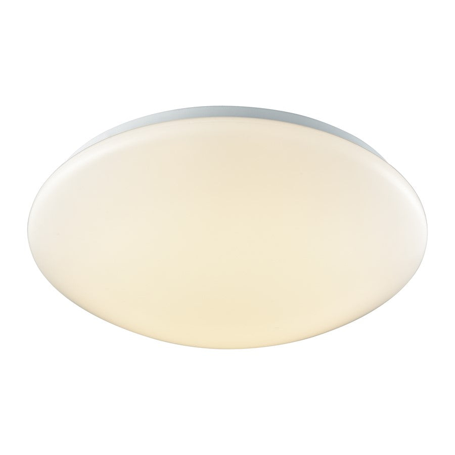 Atlas Lighting Kalona 15in 1-Light Flush Mount | Modern White and White Acrylic | Living Room & Bedroom Ceiling Light | Model CL11474-WH