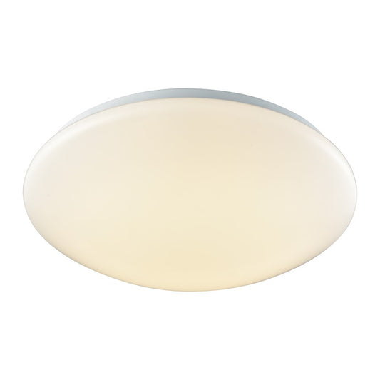 Atlas Lighting Kalona 15in 1-Light Flush Mount | Modern White and White Acrylic | Living Room & Bedroom Ceiling Light | Model CL11474-WH