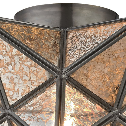 Atlas Lighting Moravian Star 11in 1-Light Flush Mount | Traditional Oil Rubbed Bronze and Mercury Glass | Entryway & Dining Room | Model CL11479-BZ2