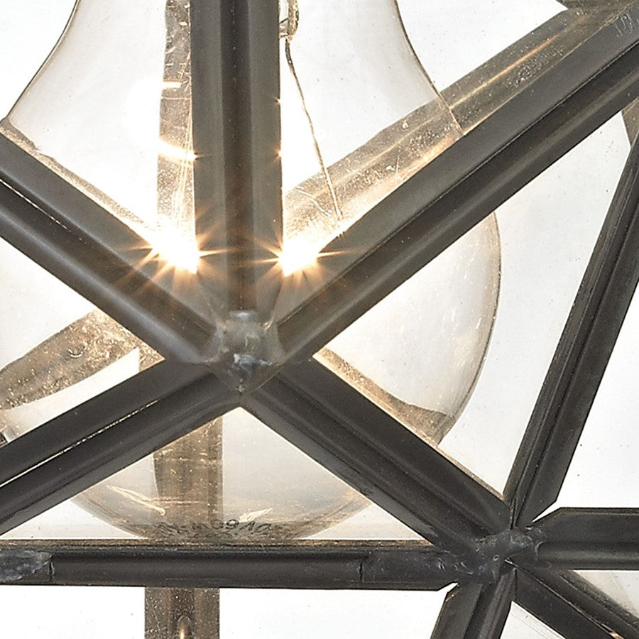 Atlas Lighting Moravian Star 11in 1-Light Flush Mount | Traditional Oil Rubbed Bronze and Clear Glass | Entryway & Hallway | Model CL11480-BZ1