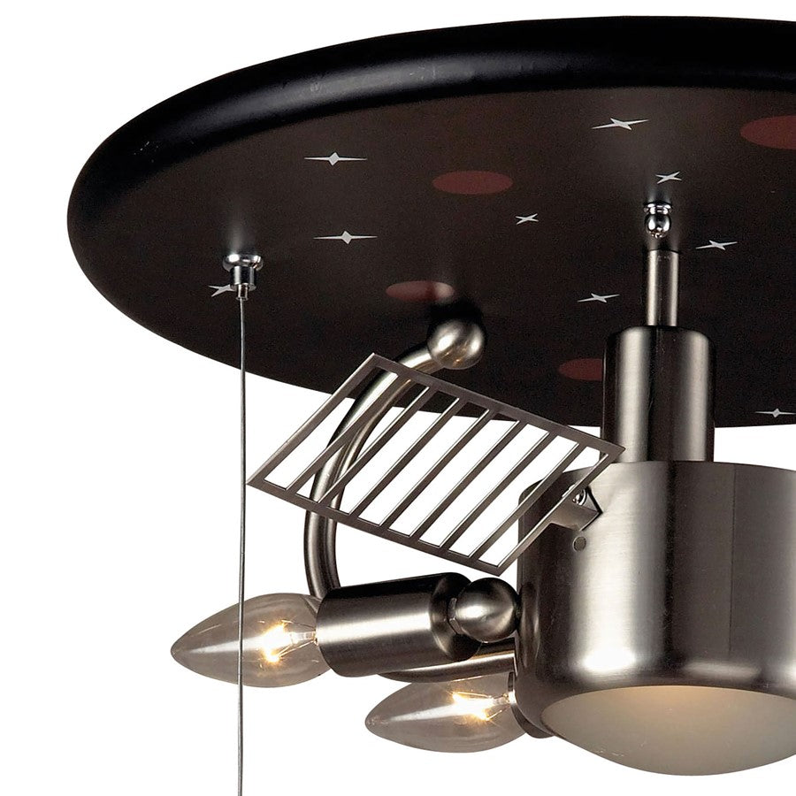 Atlas Lighting Novelty 16'' Wide 2Lt Flush Mount, Astronaut Black