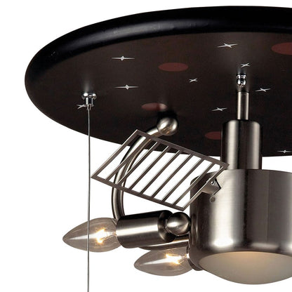 Atlas Lighting Novelty 16'' Wide 2Lt Flush Mount, Astronaut Black