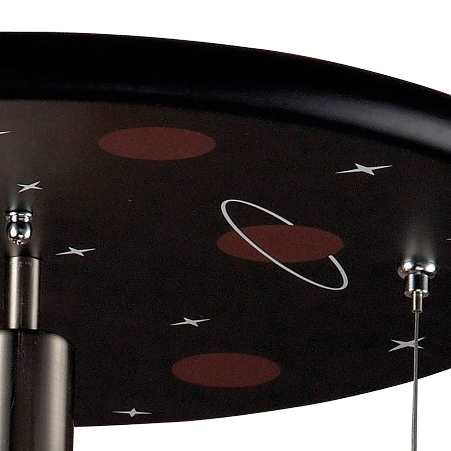 Atlas Lighting Novelty 16'' Wide 2Lt Flush Mount, Astronaut Black
