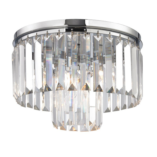 Atlas Lighting Palacial 12in 1-Light Semi-Flush Mount | Traditional Polished Chrome and Clear Crystal | Kitchen & Dining Room | Model CL11485-CH