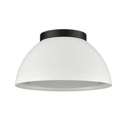 Atlas Lighting Pelham 10in 2-Light Flush Mount | Modern White and Matte Black Metal | Kitchen & Bedroom | 10 x 10 x 5 in | Model CL11487-WH2