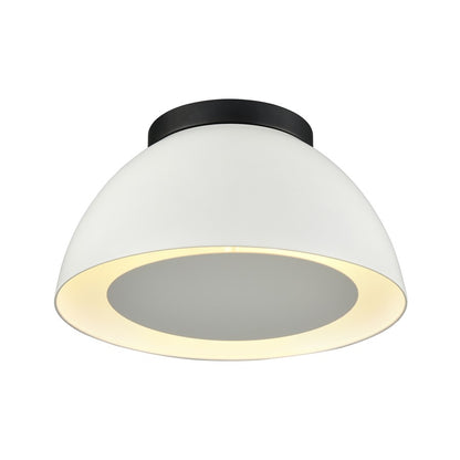 Atlas Lighting Pelham 10in 2-Light Flush Mount | Modern White and Matte Black Metal | Kitchen & Bedroom | 10 x 10 x 5 in | Model CL11487-WH2