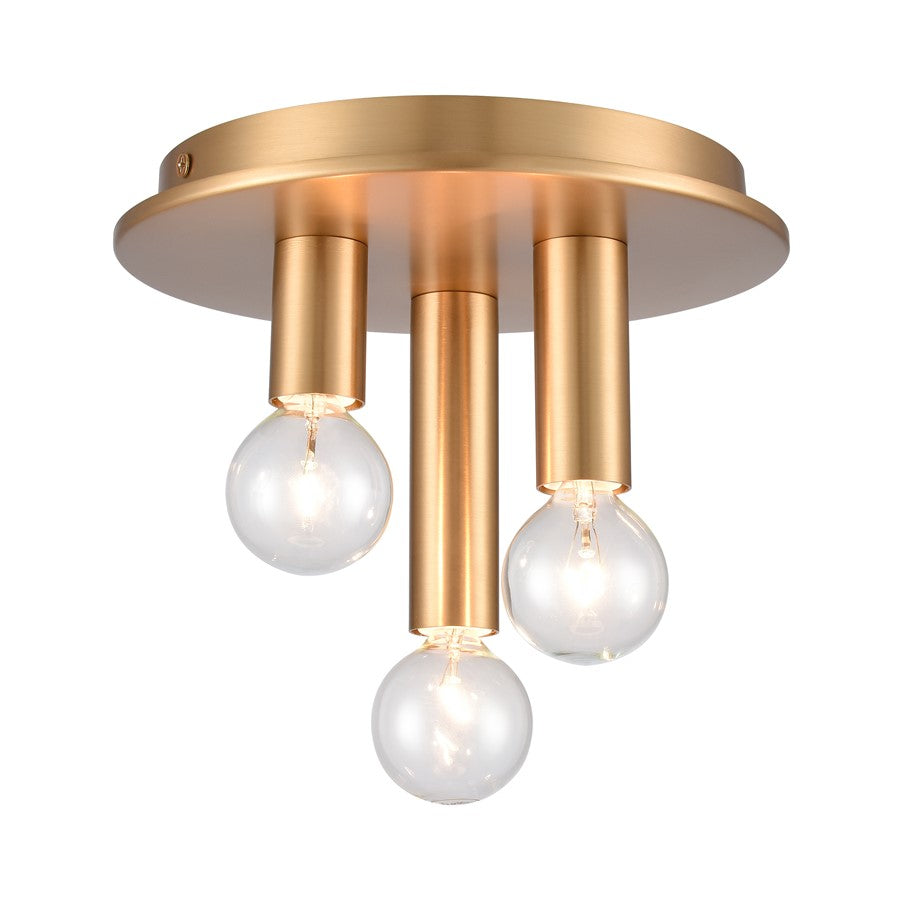 Atlas Lighting Pepper 8in 3-Light Flush Mount | Modern Brushed Gold Metal | Kitchen & Dining Room Ceiling Light | 8 x 8 x 5 in | Model CL11490-GD