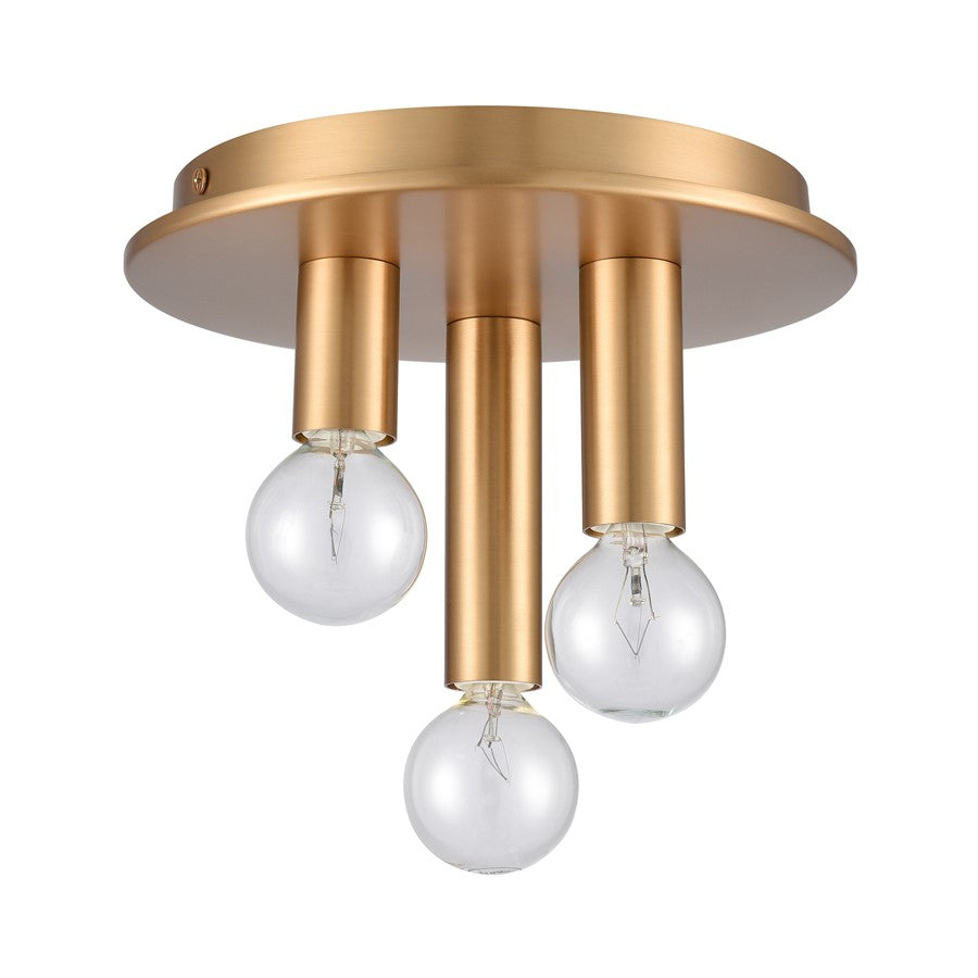 Atlas Lighting Pepper 8in 3-Light Flush Mount | Modern Brushed Gold Metal | Kitchen & Dining Room Ceiling Light | 8 x 8 x 5 in | Model CL11490-GD