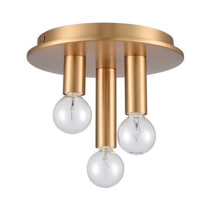 Atlas Lighting Pepper 8in 3-Light Flush Mount | Modern Brushed Gold Metal | Kitchen & Dining Room Ceiling Light | 8 x 8 x 5 in | Model CL11490-GD