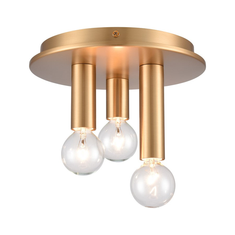 Atlas Lighting Pepper 8in 3-Light Flush Mount | Modern Brushed Gold Metal | Kitchen & Dining Room Ceiling Light | 8 x 8 x 5 in | Model CL11490-GD
