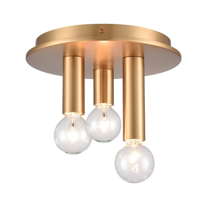 Atlas Lighting Pepper 8in 3-Light Flush Mount | Modern Brushed Gold Metal | Kitchen & Dining Room Ceiling Light | 8 x 8 x 5 in | Model CL11490-GD