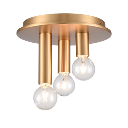 Atlas Lighting Pepper 8in 3-Light Flush Mount | Modern Brushed Gold Metal | Kitchen & Dining Room Ceiling Light | 8 x 8 x 5 in | Model CL11490-GD