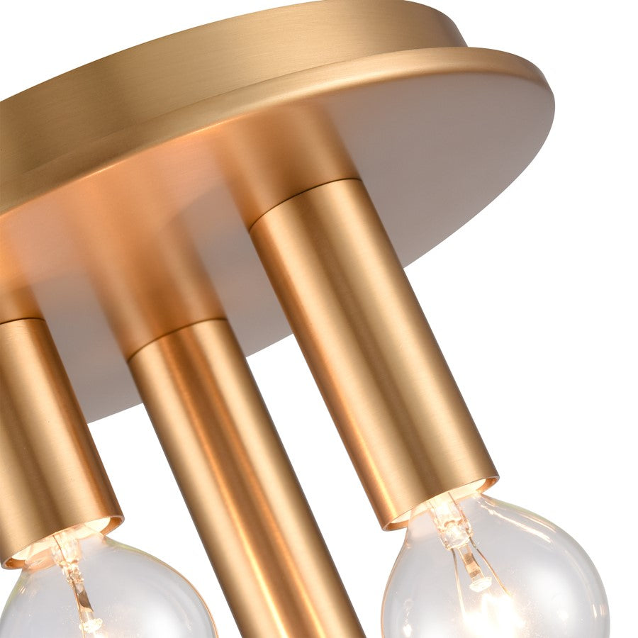 Atlas Lighting Pepper 8in 3-Light Flush Mount | Modern Brushed Gold Metal | Kitchen & Dining Room Ceiling Light | 8 x 8 x 5 in | Model CL11490-GD