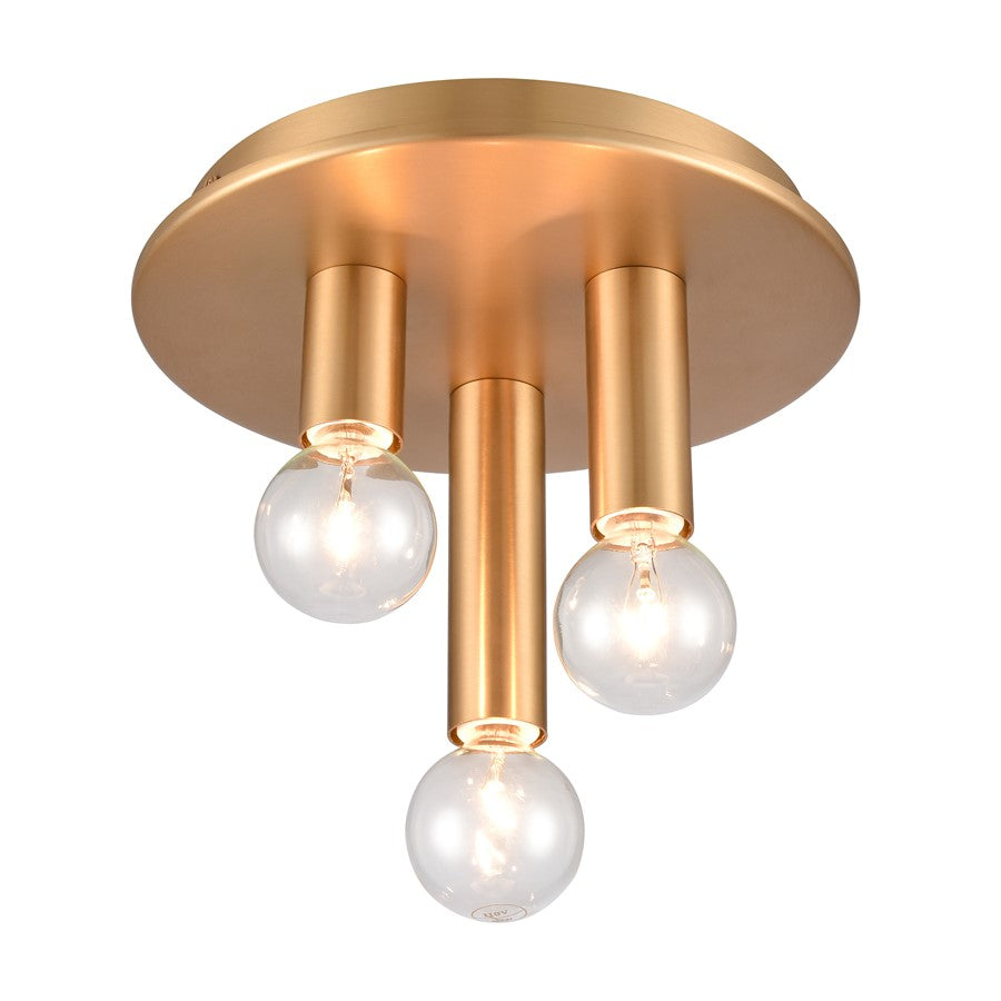 Atlas Lighting Pepper 8in 3-Light Flush Mount | Modern Brushed Gold Metal | Kitchen & Dining Room Ceiling Light | 8 x 8 x 5 in | Model CL11490-GD