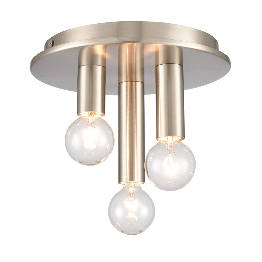 Atlas Lighting Pepper 8in 3-Light Flush Mount | Modern Brushed Nickel Metal | Kitchen & Dining Room Ceiling Light | 8 x 8 x 5 in | Model CL11490-NK