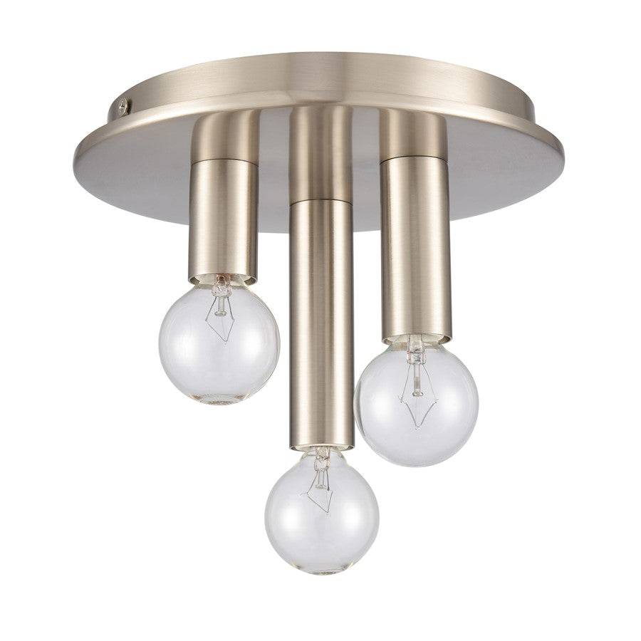 Atlas Lighting Pepper 8in 3-Light Flush Mount | Modern Brushed Nickel Metal | Kitchen & Dining Room Ceiling Light | 8 x 8 x 5 in | Model CL11490-NK