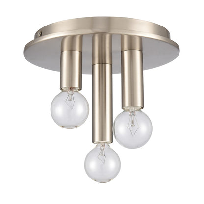 Atlas Lighting Pepper 8in 3-Light Flush Mount | Modern Brushed Nickel Metal | Kitchen & Dining Room Ceiling Light | 8 x 8 x 5 in | Model CL11490-NK