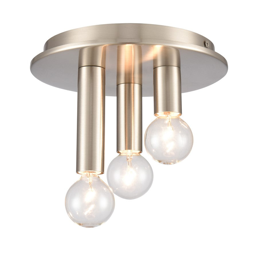 Atlas Lighting Pepper 8in 3-Light Flush Mount | Modern Brushed Nickel Metal | Kitchen & Dining Room Ceiling Light | 8 x 8 x 5 in | Model CL11490-NK