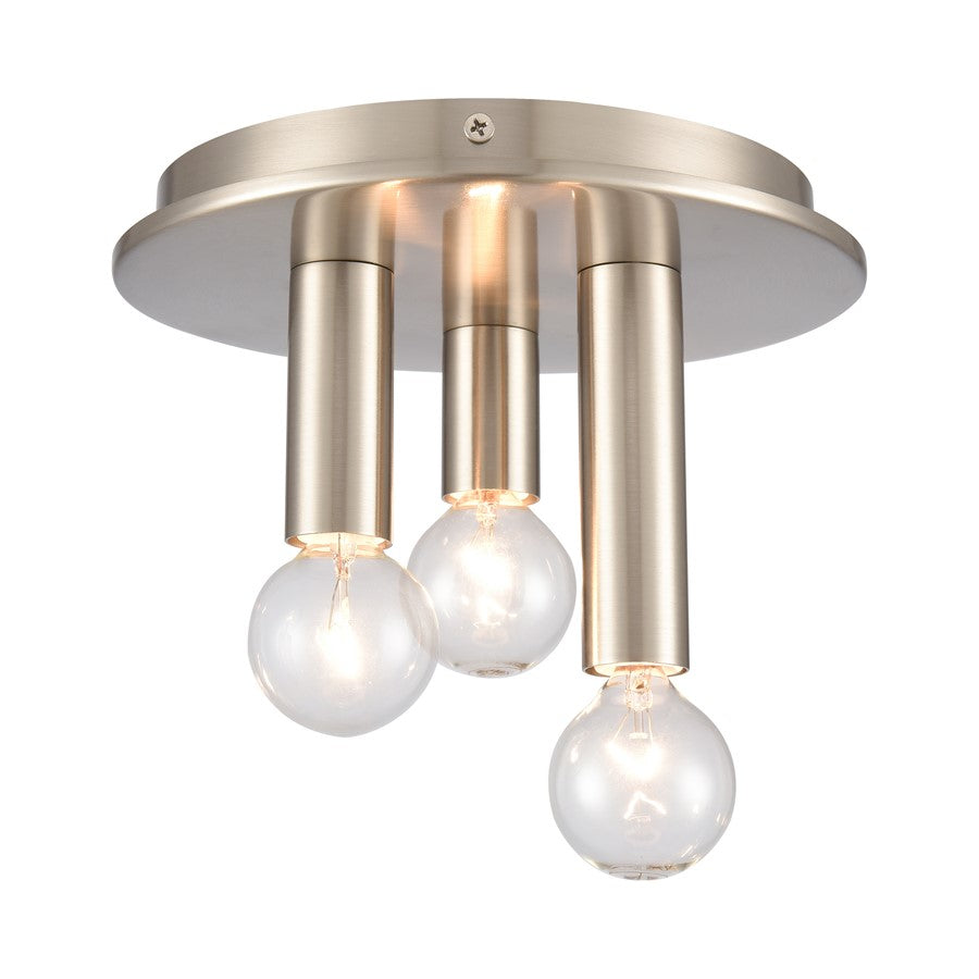 Atlas Lighting Pepper 8in 3-Light Flush Mount | Modern Brushed Nickel Metal | Kitchen & Dining Room Ceiling Light | 8 x 8 x 5 in | Model CL11490-NK