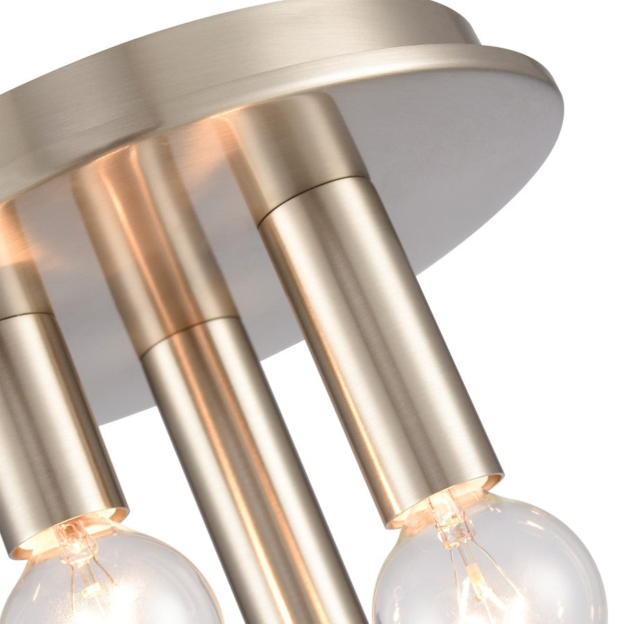 Atlas Lighting Pepper 8in 3-Light Flush Mount | Modern Brushed Nickel Metal | Kitchen & Dining Room Ceiling Light | 8 x 8 x 5 in | Model CL11490-NK