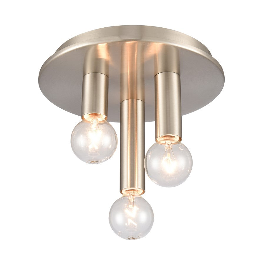 Atlas Lighting Pepper 8in 3-Light Flush Mount | Modern Brushed Nickel Metal | Kitchen & Dining Room Ceiling Light | 8 x 8 x 5 in | Model CL11490-NK