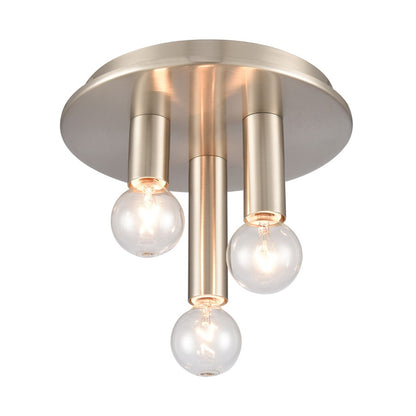Atlas Lighting Pepper 8in 3-Light Flush Mount | Modern Brushed Nickel Metal | Kitchen & Dining Room Ceiling Light | 8 x 8 x 5 in | Model CL11490-NK