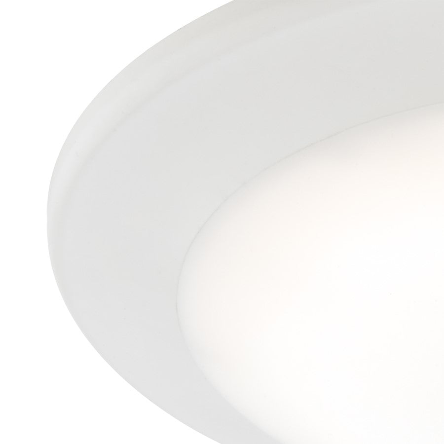 Atlas Lighting Plandome 6in Integrated LED Flush Mount | Modern Matte White Metal | Hallway & Closet Ceiling Light | 6 x 6 x 1 in | Model CL11493-WH
