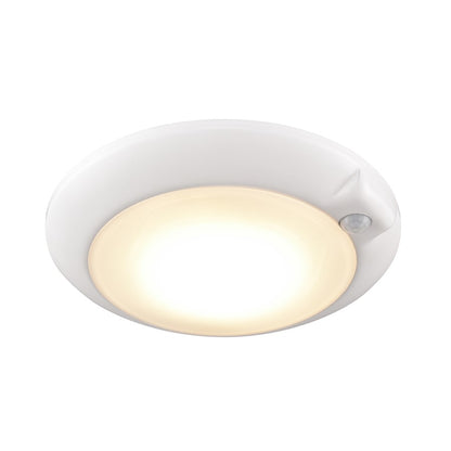 Atlas Lighting Plandome 6in 1-Light Integrated LED Flush Mount | Modern White Metal | Hallway & Bedroom Ceiling Light | Model CL11494-WH