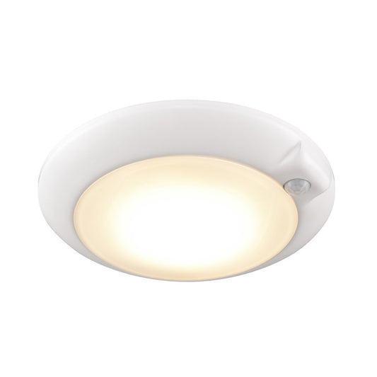 Atlas Lighting Plandome 6in 1-Light Integrated LED Flush Mount | Modern White Metal | Hallway & Bedroom Ceiling Light | Model CL11494-WH