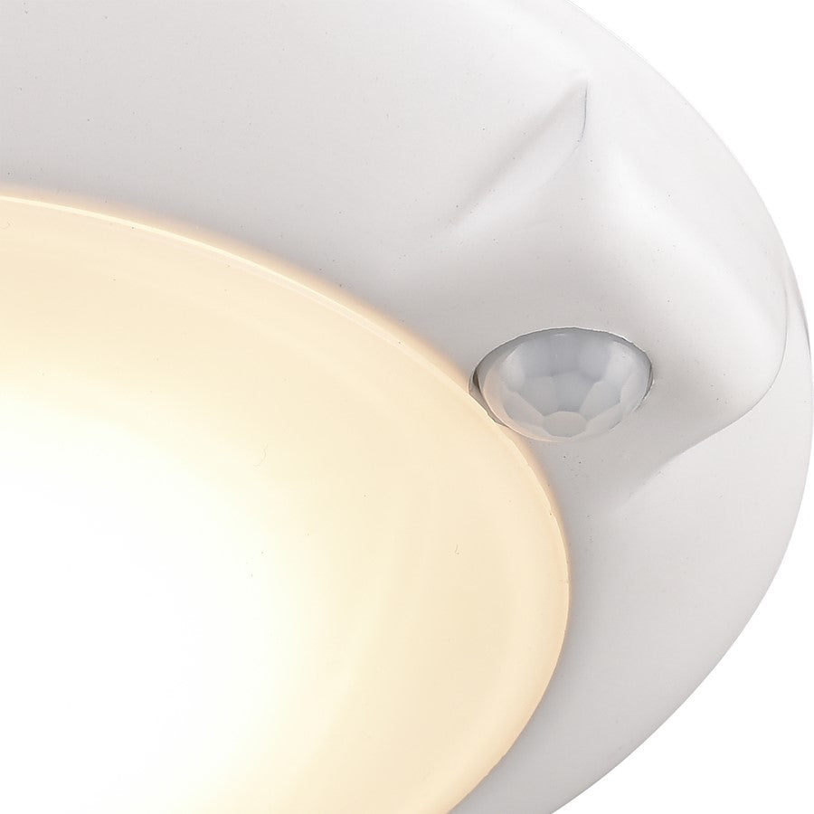 Atlas Lighting Plandome 6in 1-Light Integrated LED Flush Mount | Modern White Metal | Hallway & Bedroom Ceiling Light | Model CL11494-WH
