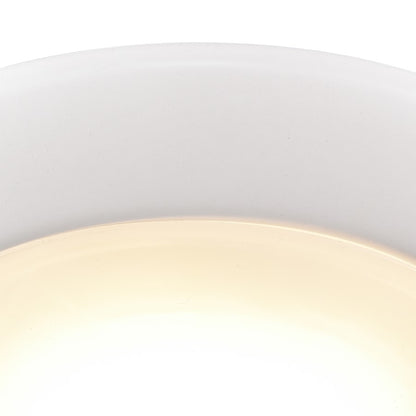 Atlas Lighting Plandome 6in 1-Light Integrated LED Flush Mount | Modern White Metal | Hallway & Bedroom Ceiling Light | Model CL11494-WH