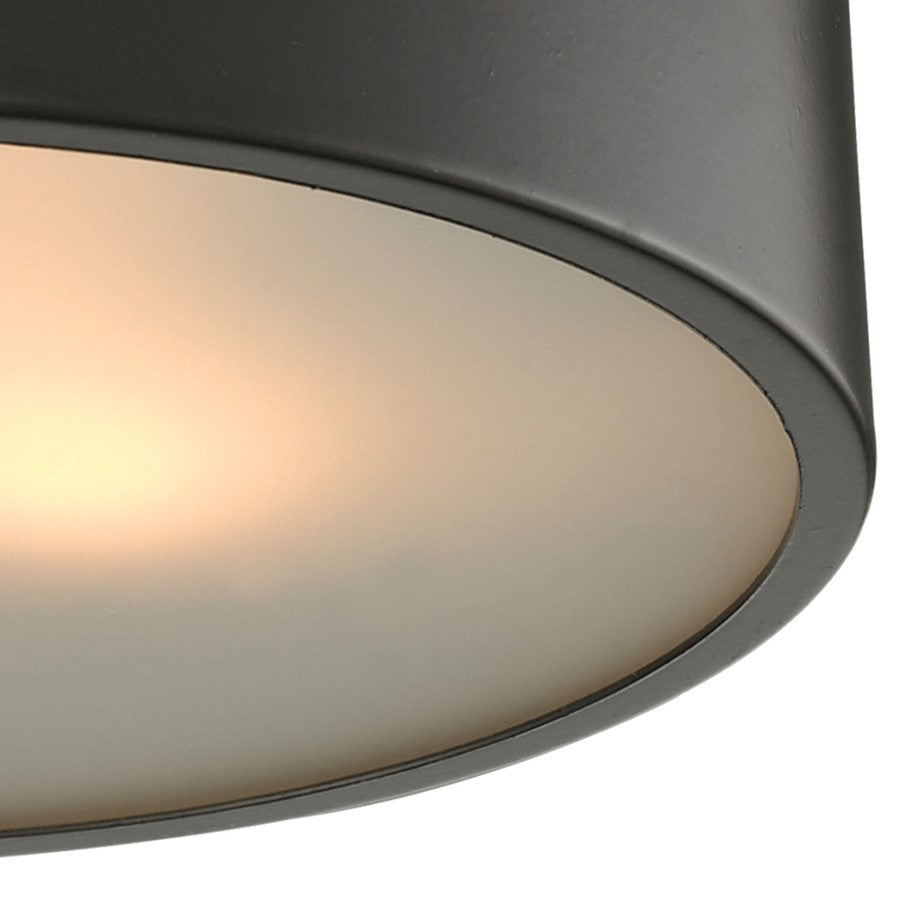 Atlas Lighting Simpson 10in 2-Light Flush Mount | Modern Oil Rubbed Bronze and Bronze Metal Shade | Bedroom & Hallway | Model CL11498-BZ